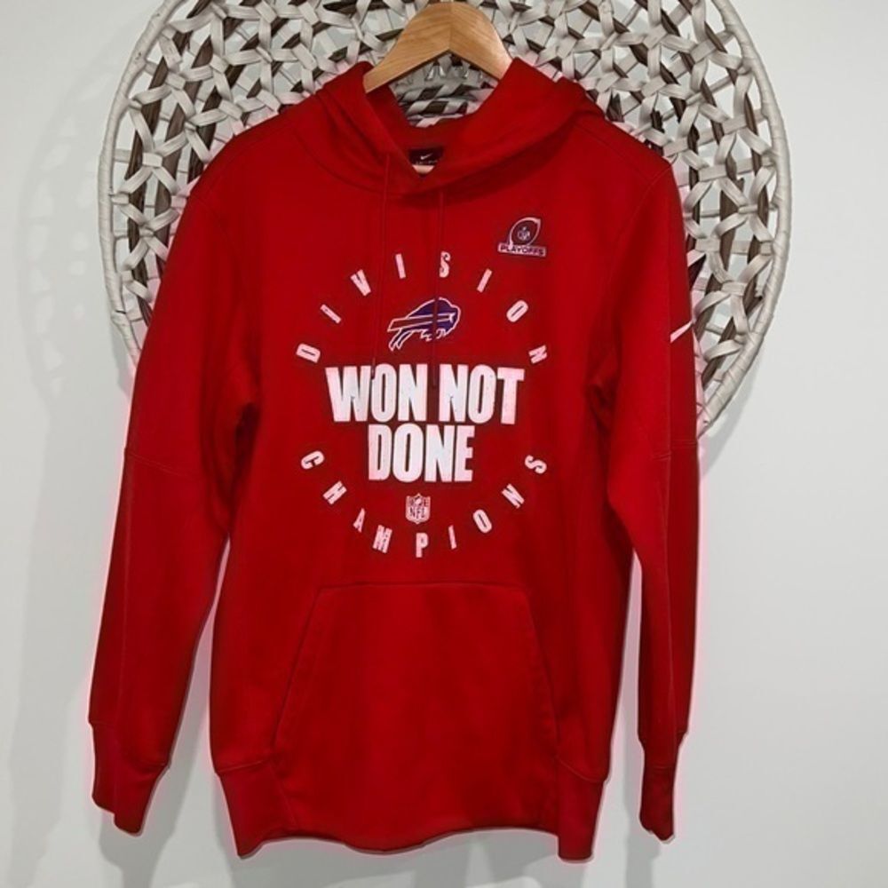 Nike Buffalo Bills division champions red hooded sweatshirt size small